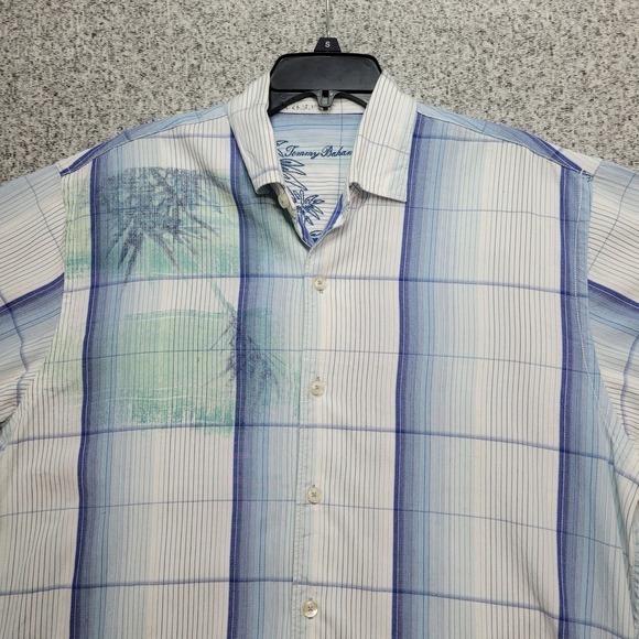 Tommy Bahama Men's Palm Tree Plaid Button Up Shirt‎ - Size L - Picture 2 of 11